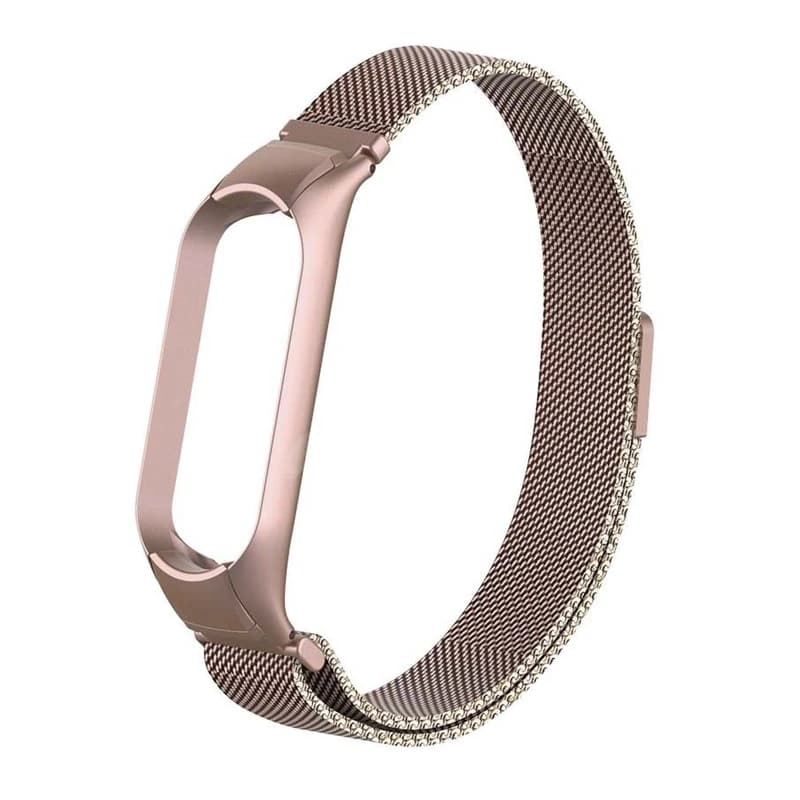 بند مدل میلانس مناسب برای مچ بند هوشمند شیائومی Mi Band 7 رنگ رز گلد کد: M24139