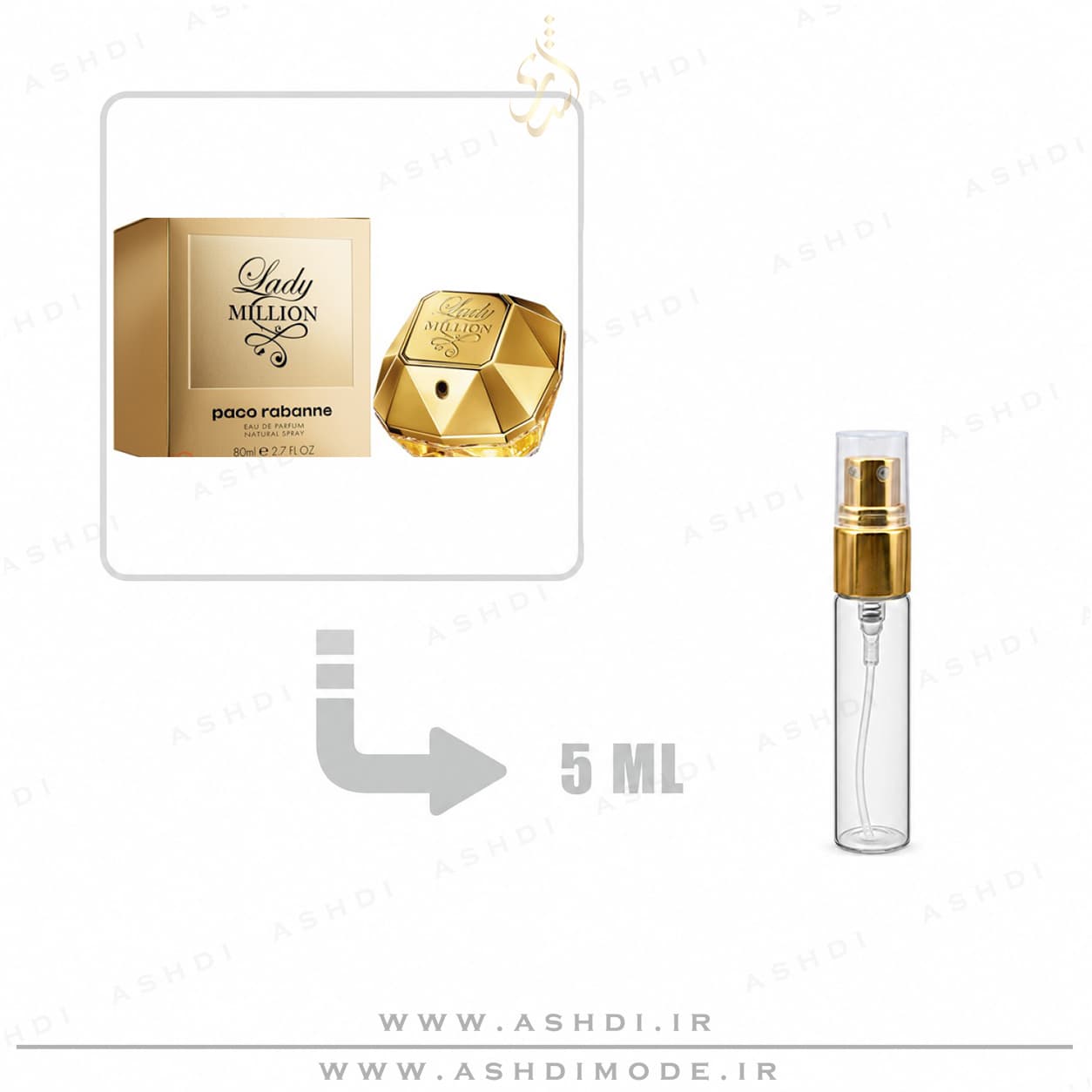 دکانت عطر ادکلن پاکو رابان لیدی میلیون ۵ میل اصلی Rabanne Paco Rabanne Lady Million Eau de Parfum Original Decant 5ml