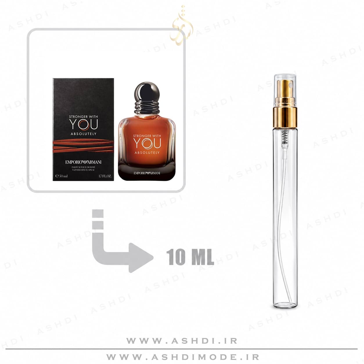 دکانت عطر ادکلن جورجیو آرمانی استرانگر ویت یو ابسولوتلی ۱۰ میل اورجینال Giorgio Armani Emporio Armani Stronger With You Absolutely Eau de Parfum Original Decant 10ml