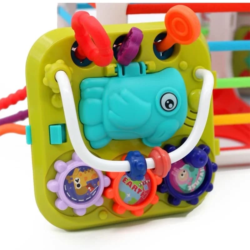اسباب بازی مکعب 7 کاره موزیکال مدل shape sorting box برند Bibi inne کد 688-87 — تصویر ۳