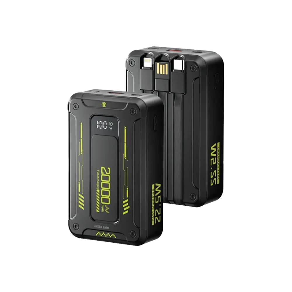 پاوربانک فست شارژ گرین لاین 20000mAh مدل GNXTREM20BK