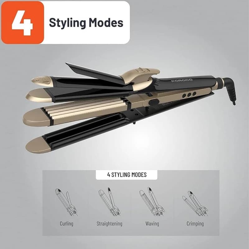 اتو و فر کننده موی 4 کاره پرودو مدل Porodo lifestyles 4styles Hair iron — تصویر ۲
