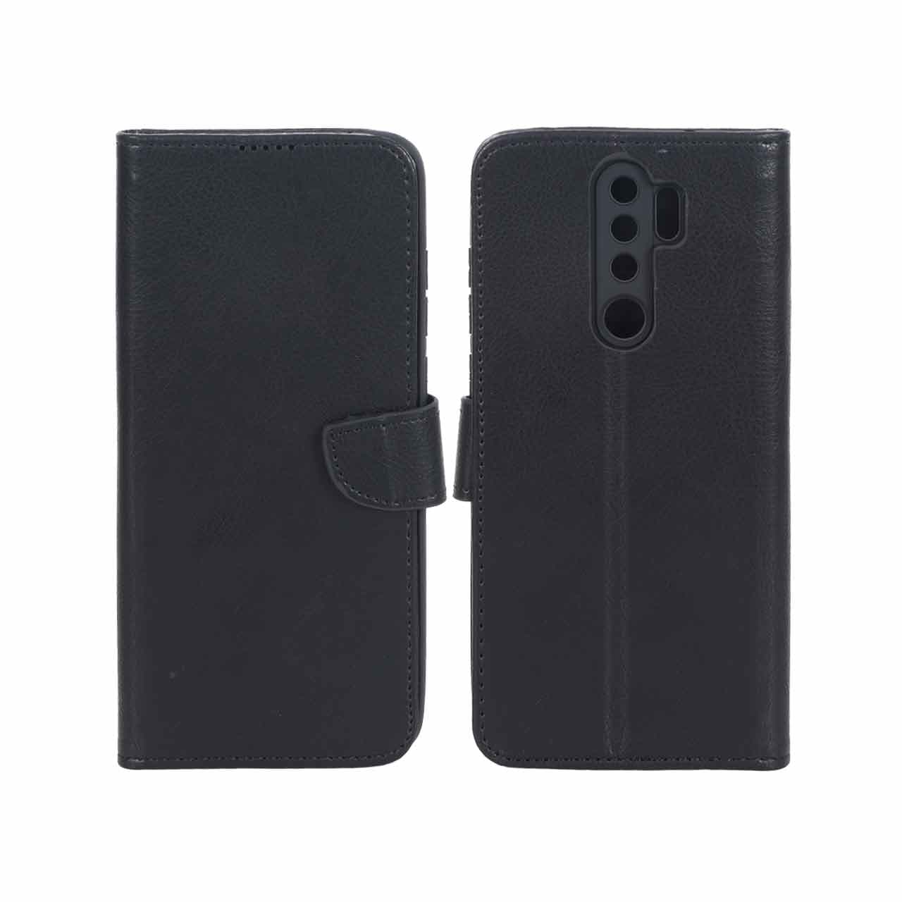 کیف چرمی موبایل مگنتی محافظ لنزدار KRF مدل Xiaomi Redmi Note 8 Pro – مشکی