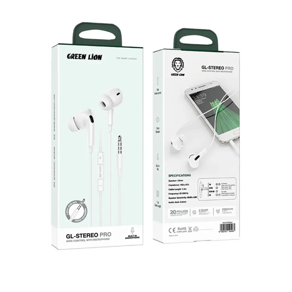 هندزفری سیمی گرین لاین مدل GL-Stereo Pro دارای میکروفون و کنترل صدا — تصویر ۵