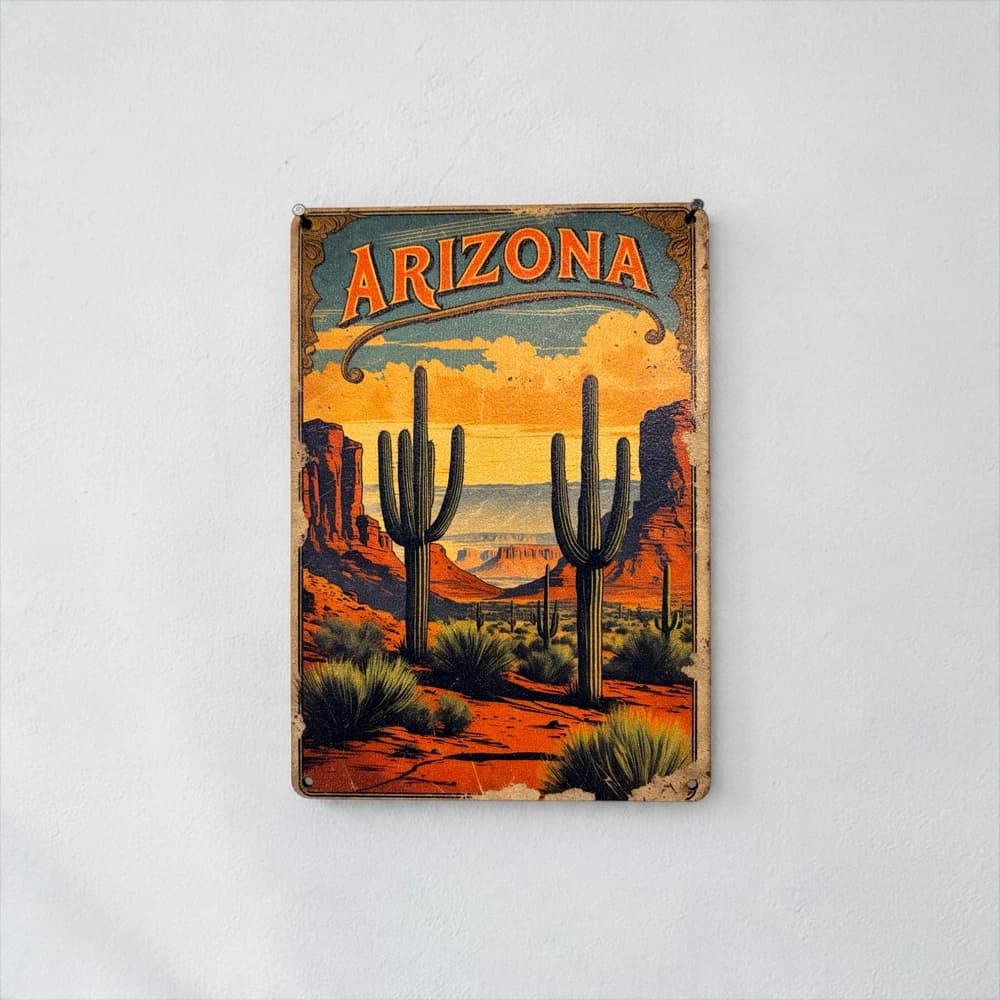 تابلو چوبی طرح arizona desert ابعاد 15×20