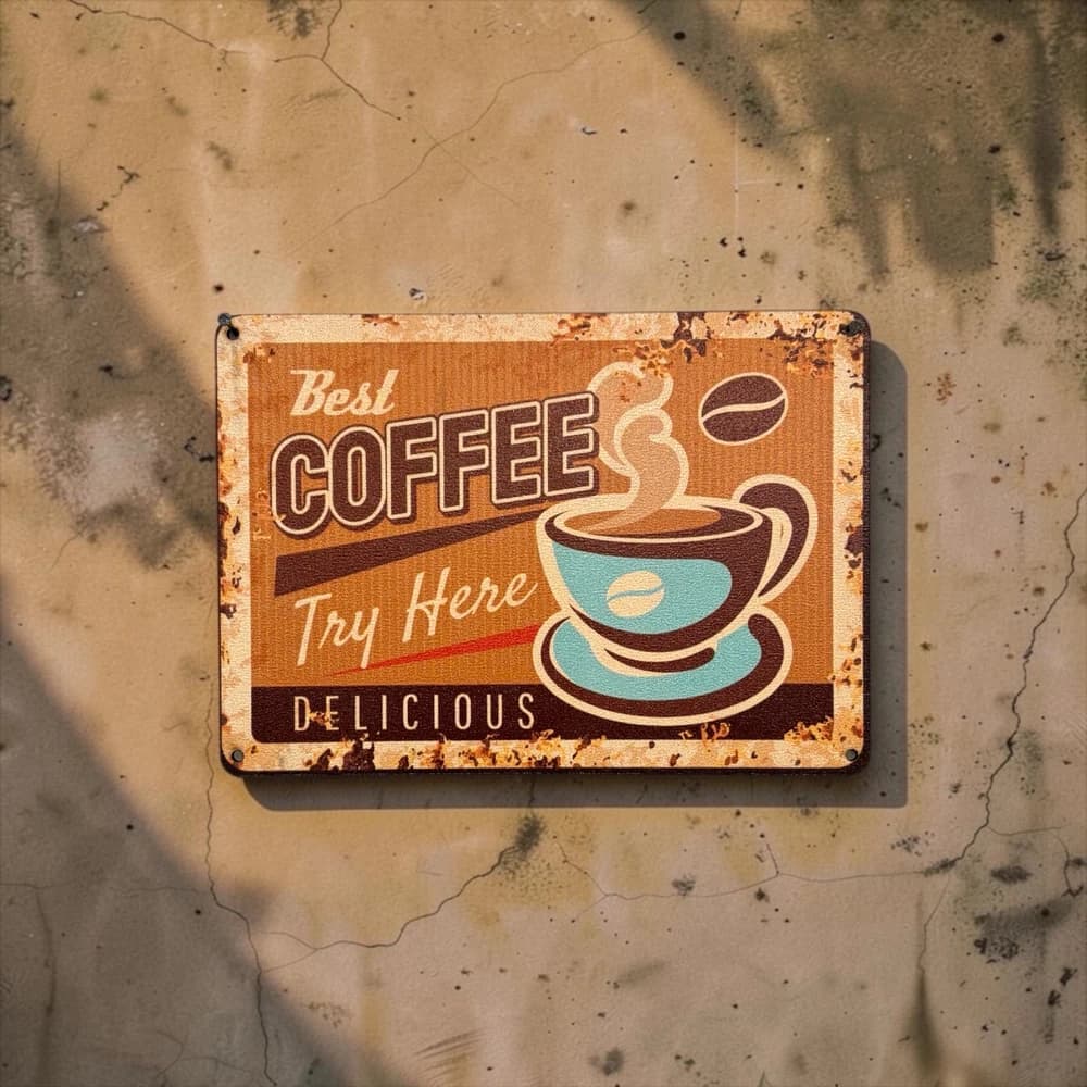تابلو چوبی طرح coffee ابعاد 15×20