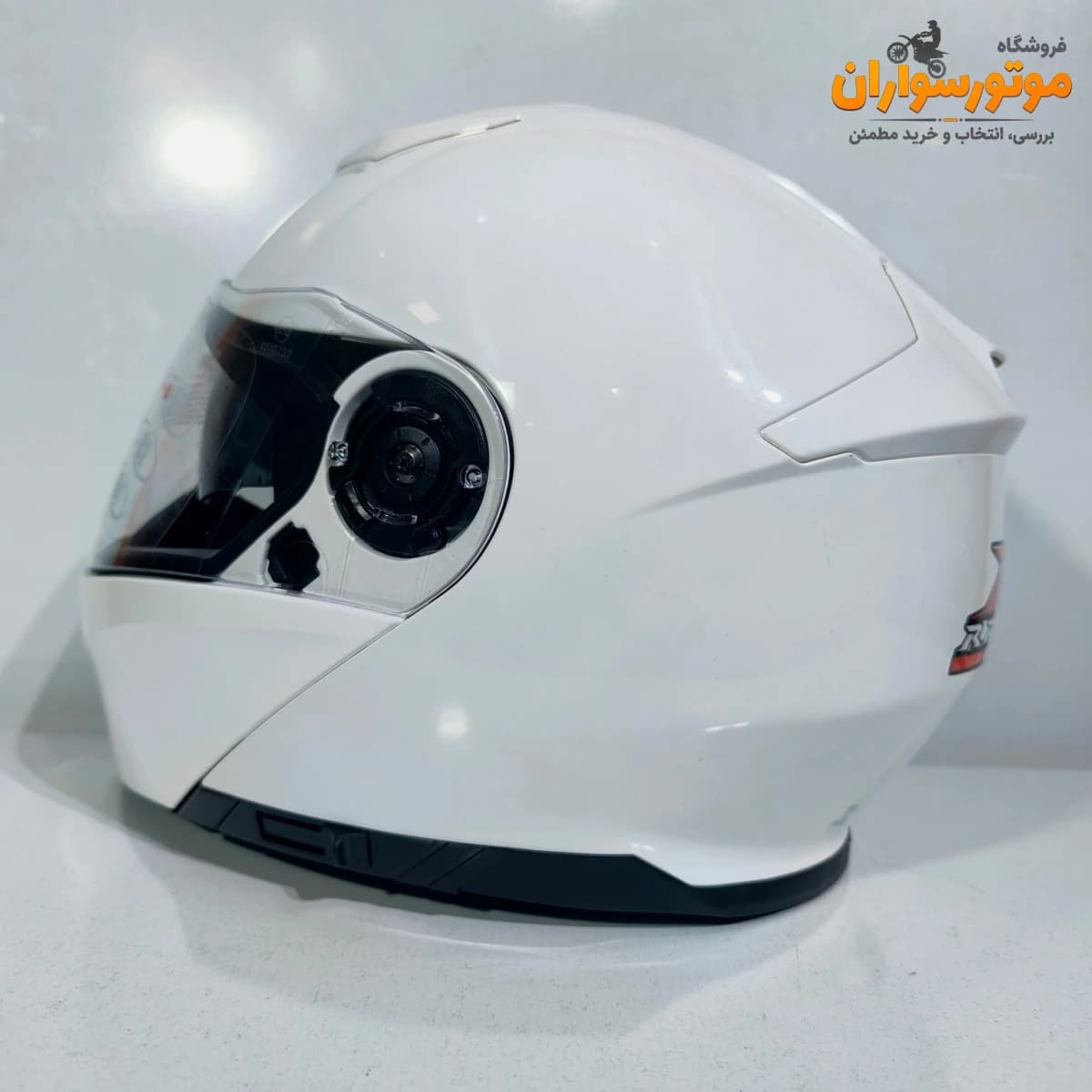 کلاه کاسکت راپیدو فک متحرک سفید با عینک — تصویر ۵