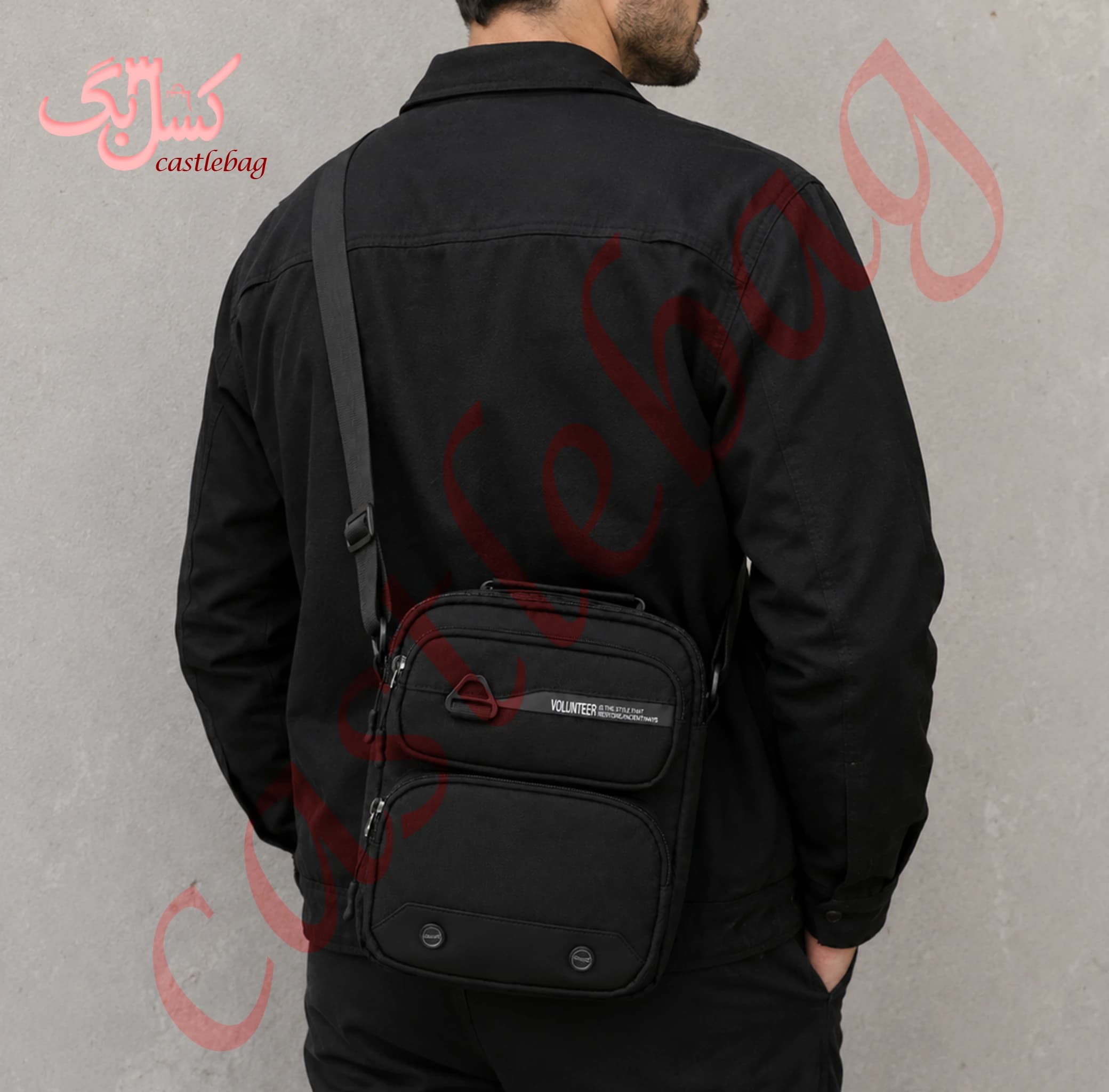 کیف دوشی مردانه برزنتی ضدآب مدل ولنتر کد 00024 — تصویر ۲