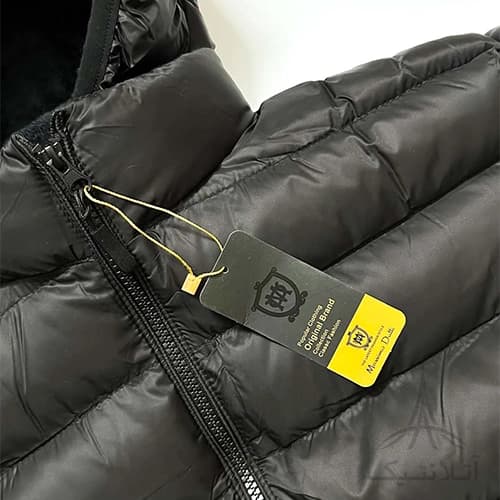 کاپشن مردانه شمعی وارداتی ماسیمو دوتی Massimo Dutti وارداتی ضدآب طرح پر کلاه جداشونده — تصویر ۴