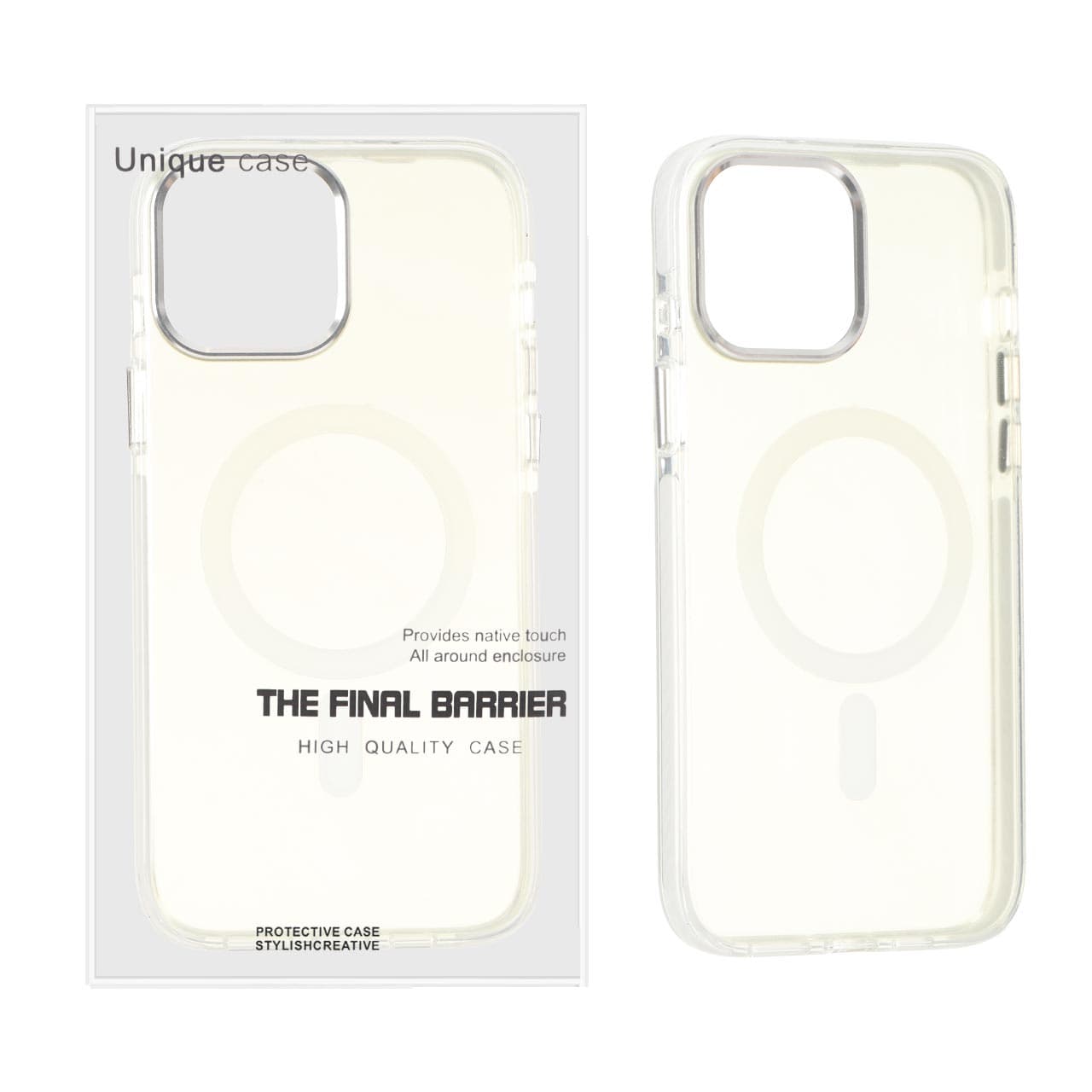 قاب اورجینال Unique Case مات MagSafe دور رنگی لنز آلومینیومی Apple iPhone 13 Pro Max – سفید (پک دار)