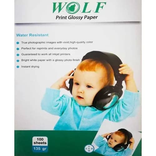 فتوگلاسه 135 گرم 100 برگی WOLF – A4