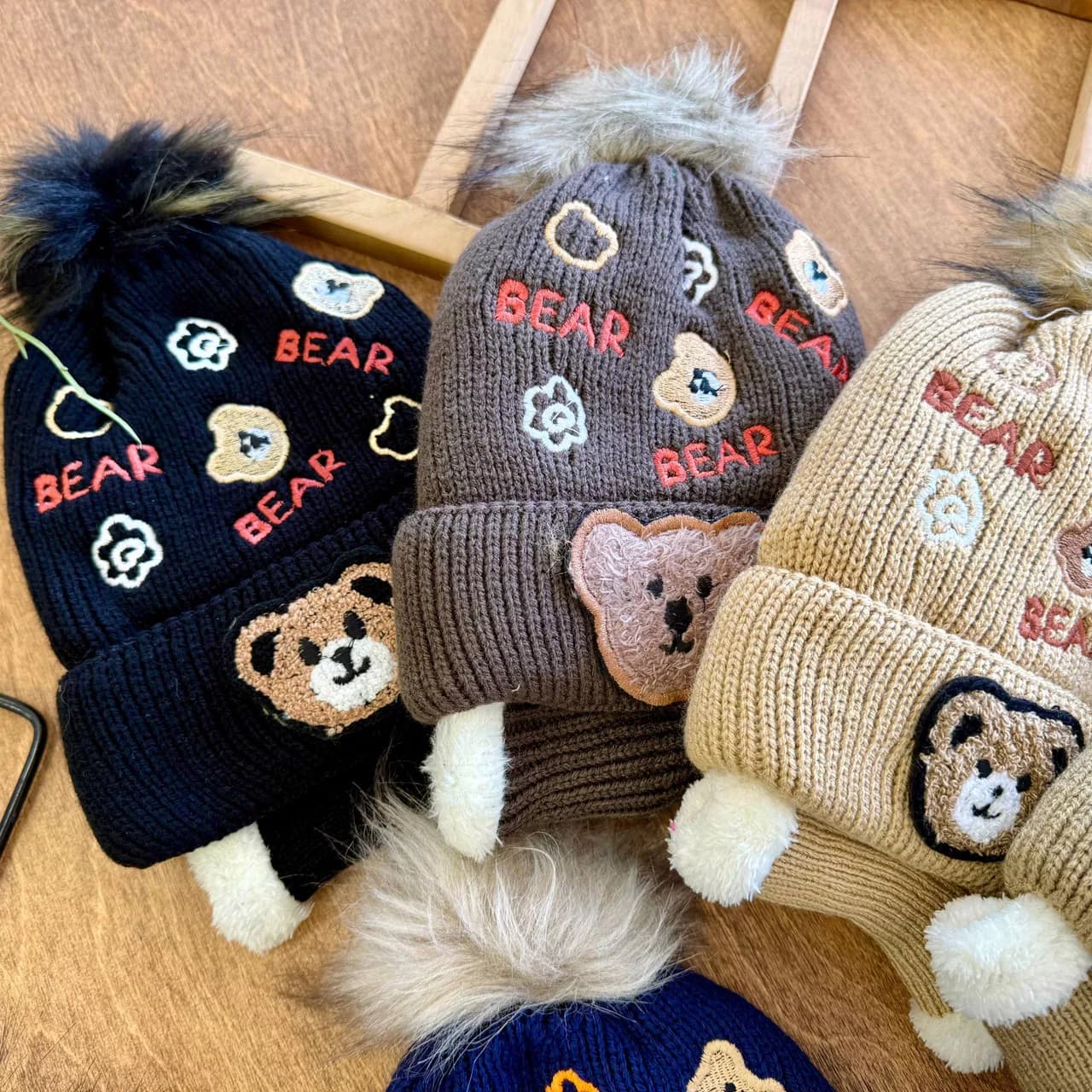 کلاه و شال گردنی 3 کله خرس Bear کد 7044 — تصویر ۲