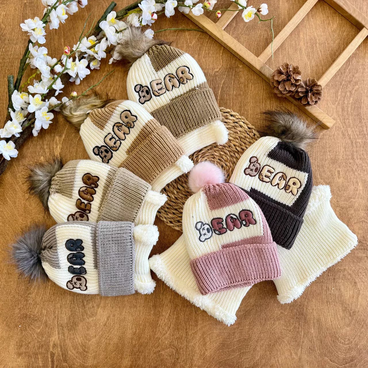 کلاه و شال گردنی Bear کد 7042