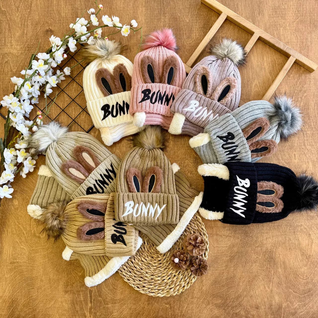کلاه و شال گردنی گوش دار Bunny کد 7041