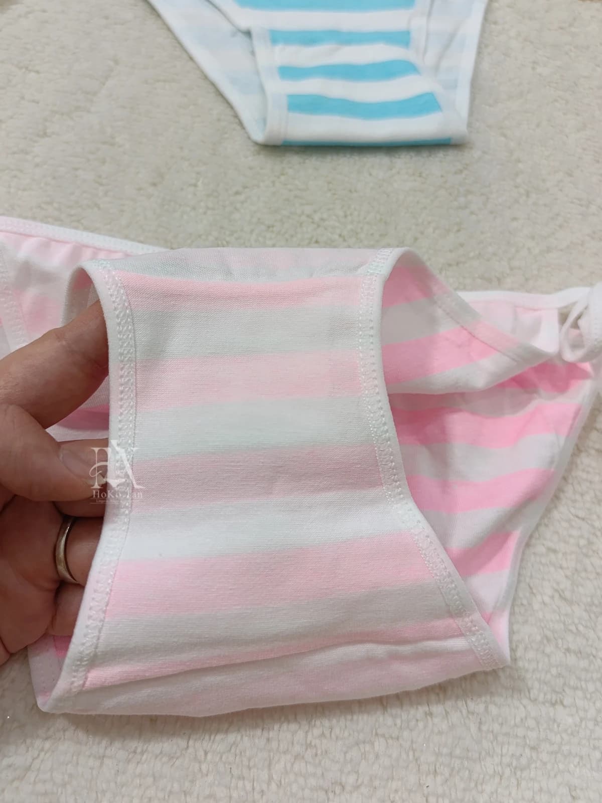شورت گره ای زنانه نخی راه راه کد 106 — تصویر ۲