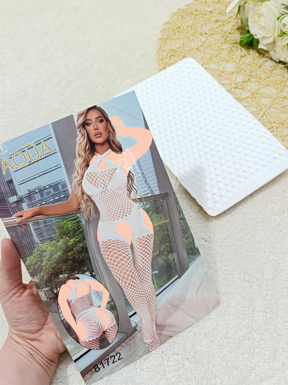 بادی زنانه فانتزی فاق باز سفید کد 209