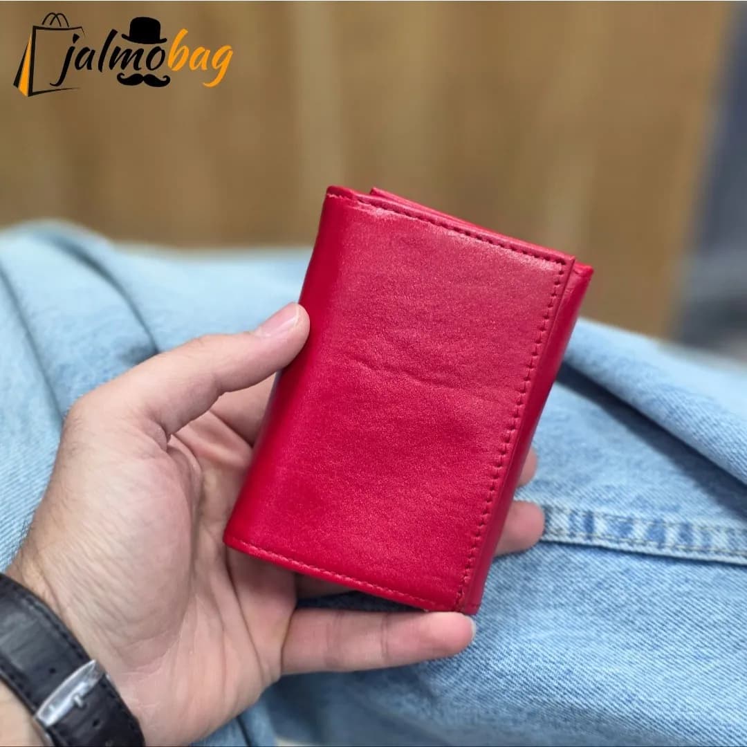 کیف پول جیبی چرم طبیعی گاوی مردانه و زنانه ابعاد 7 در 10 سانتی متر — تصویر ۵