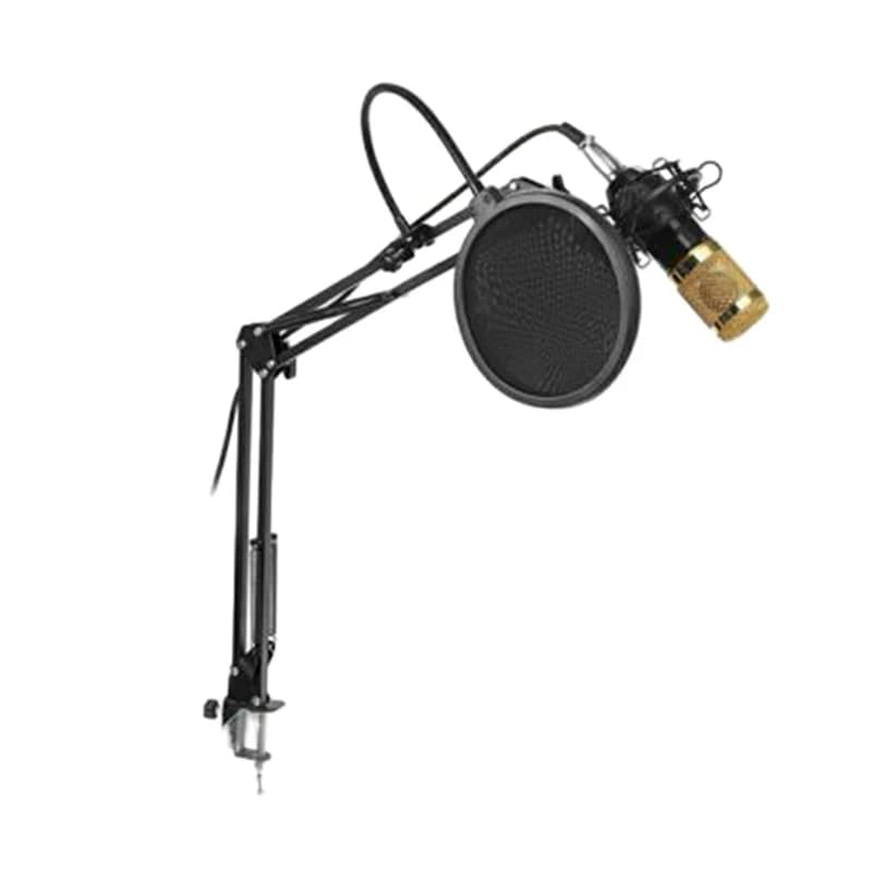 میکروفون اقتصادی BM800 با پایه و پاپ فیلتر برای تولید محتوا