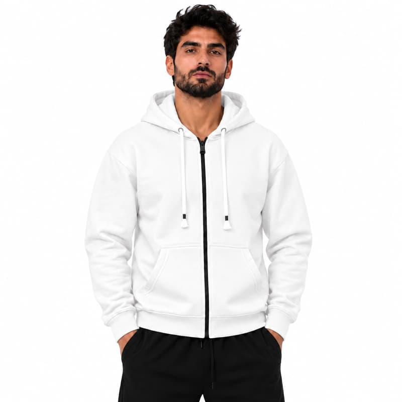 سویشرت اسپرت بیسیک مدل ZRA-5F0659 سفید — تصویر ۲