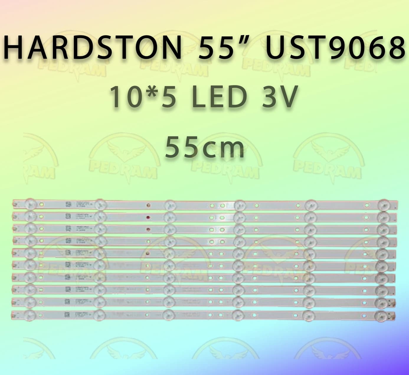 بکلایت LEDBAR هاردستون مدل ES3719/10…55 مناسب تلویزیون ۵۵ اینچ UST9068 – ۵ شاخه × ۱۰ LED – ولتاژ ۳ ولت