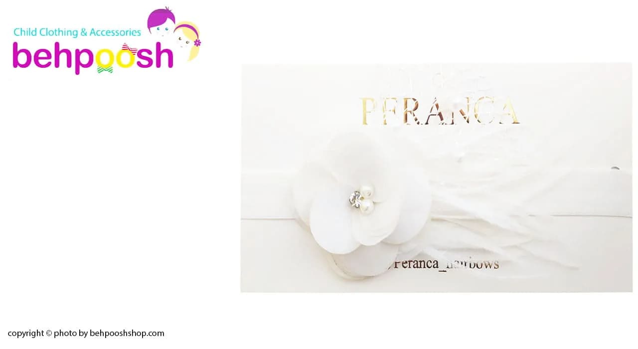 هدبند دخترانه گل دار مرواریدی Perance hairbows — تصویر ۴