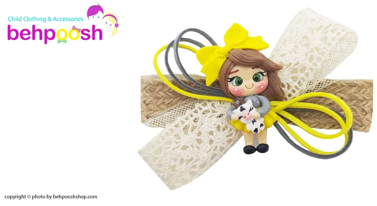 گیره سر بچگانه کنفی عروسک دار Perance hairbows — تصویر ۳