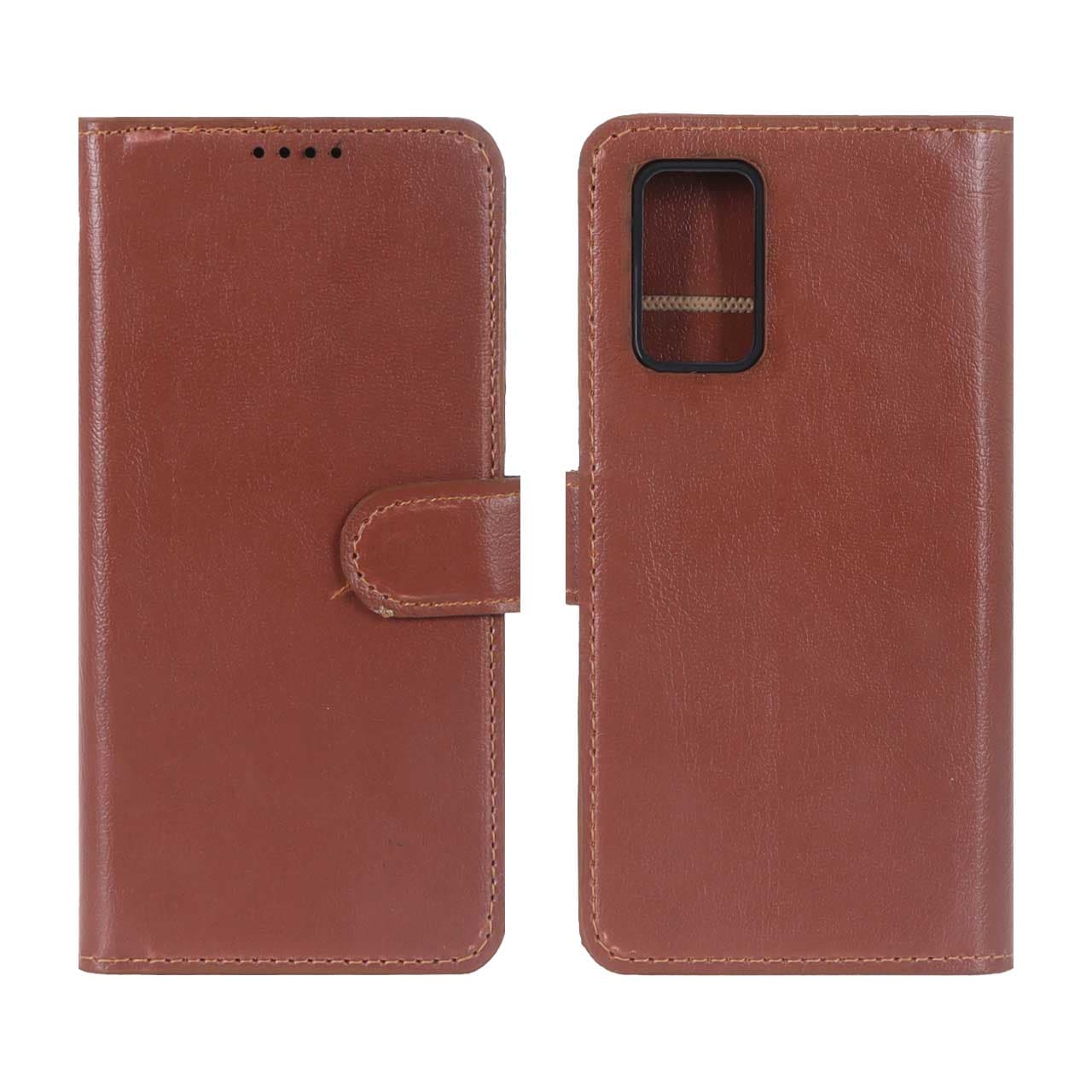 کیف موبایل چرمی مگنتی محافظ لنزدار Xiaomi Poco M3 / Redmi 9T 4G – قهوه ای