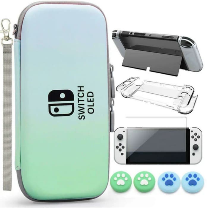 کیف محافظ اورجینال برای Nintendo Switch OLED سبز آبی