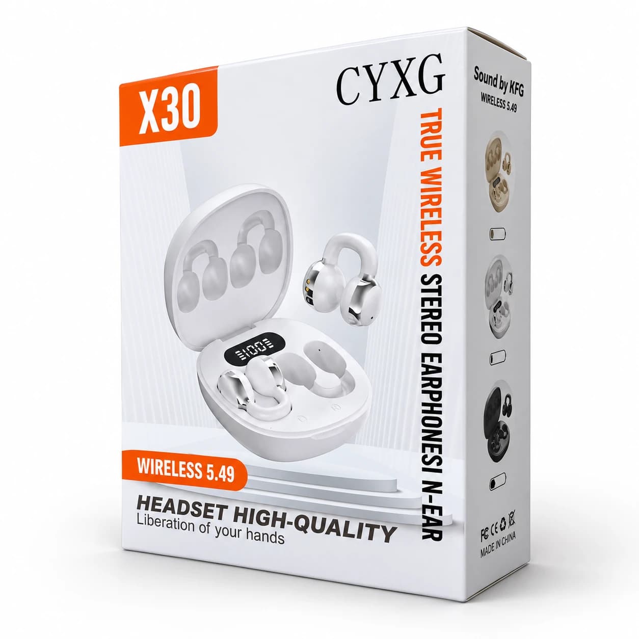هندزفری بی‌سیم CYXG X30 | ایربادز دورگوشی با کیس شارژ دیجیتال — تصویر ۲