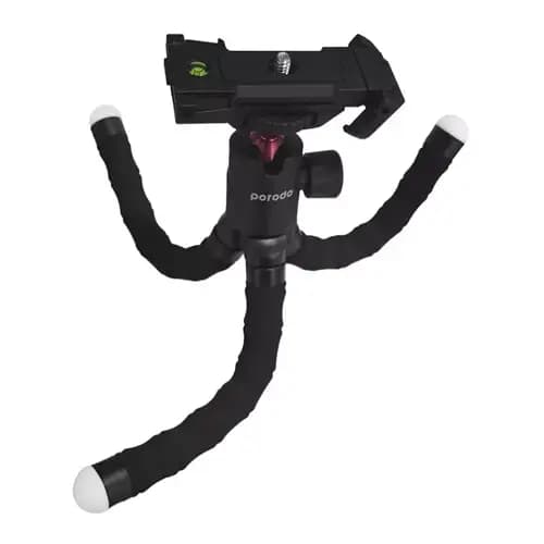 سه پایه موبایل و دوربین پرودو مدل Porodo Flexible Versatile Tripod PD-TRPH-BK — تصویر ۸