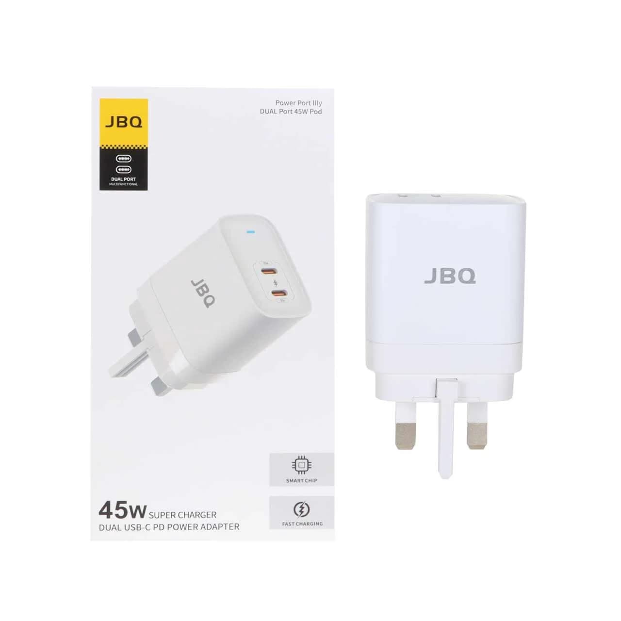 شارژر دیواری فست و PD دو پورت JBQ مدل WC-606W 45W – سفید (گارانتی یکساله رصاصی) — تصویر ۵