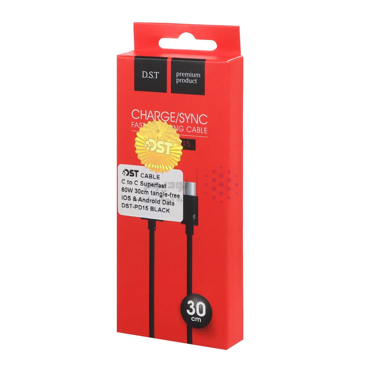 کابل شارژ 30 سانتی پاوربانک Type-C to Type-C مدل X-15 – مشکی – DST (گارانتی شش ماهه) — تصویر ۴