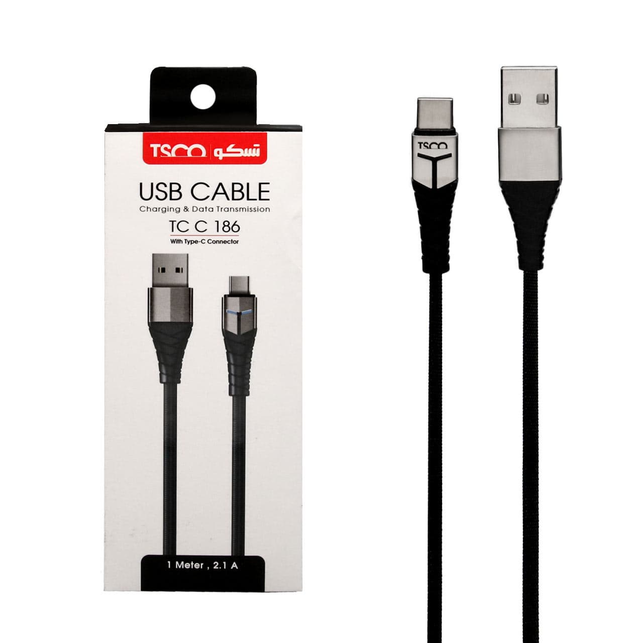 کابل شارژ TSCO Type-C مدل TCC 186 – مشکی