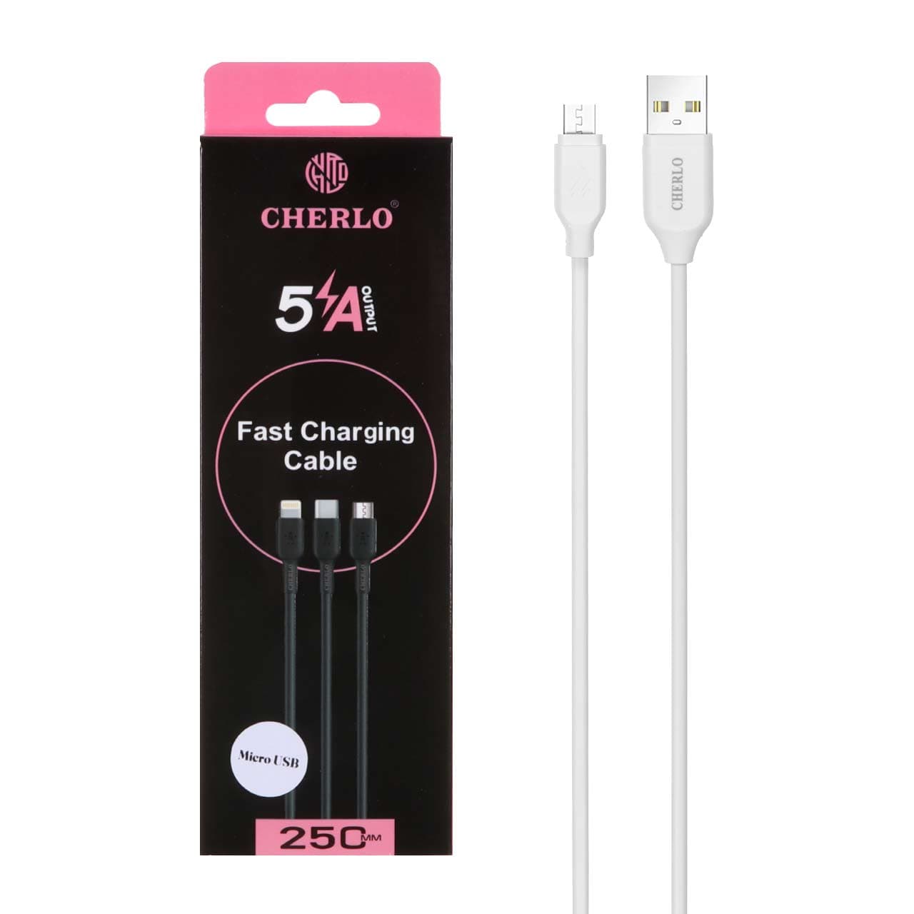 کابل شارژ پاوربانک اندروید CHERLO مدل CH-SM10 – سفید – SMO