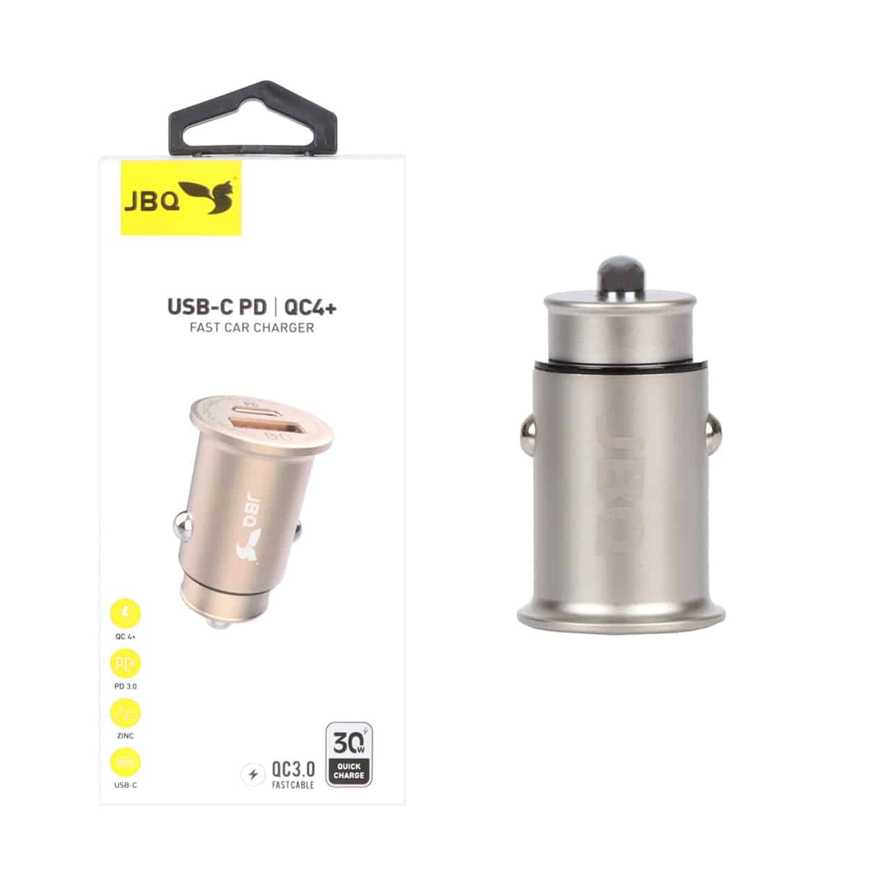 شارژر فندکی فست و PD دو پورت JBQ مدل CC-P9 30W – نقره ای (گارانتی یکساله رصاصی)