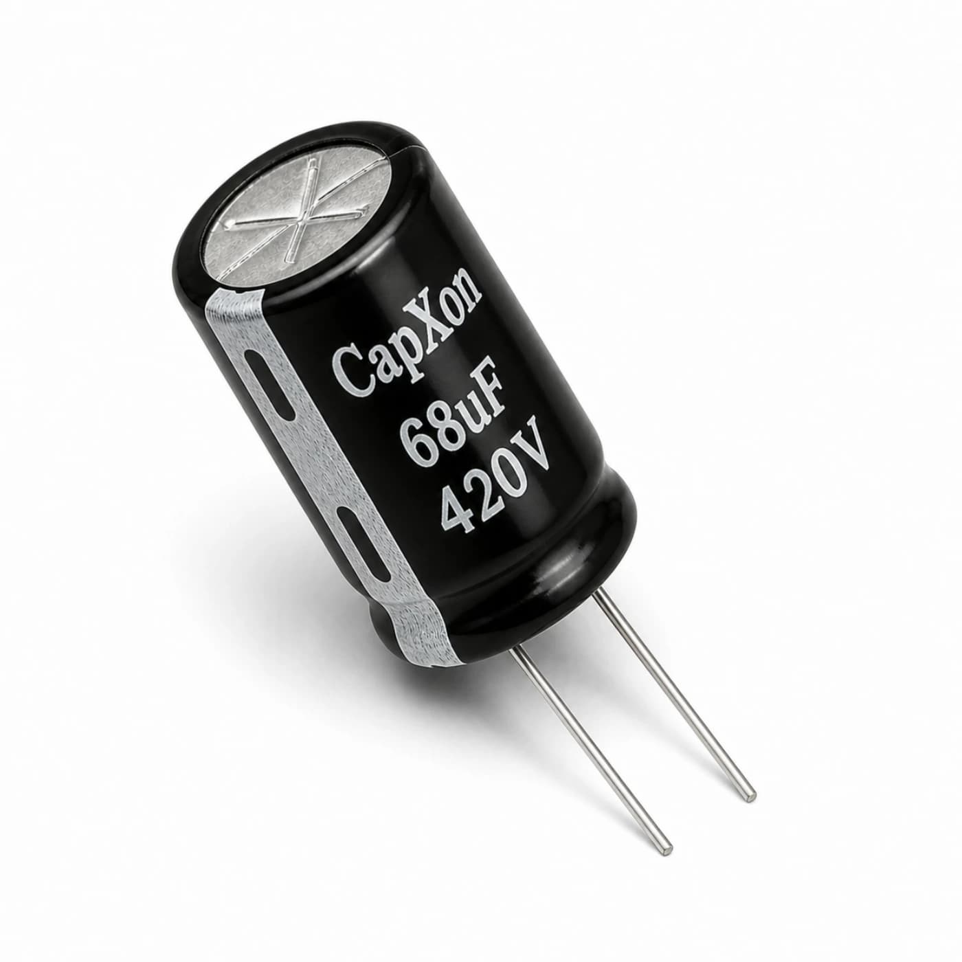 خازن الکترولیتی کپکسون مدل CAPXON 68uF 420V 16×21mm — تصویر ۲
