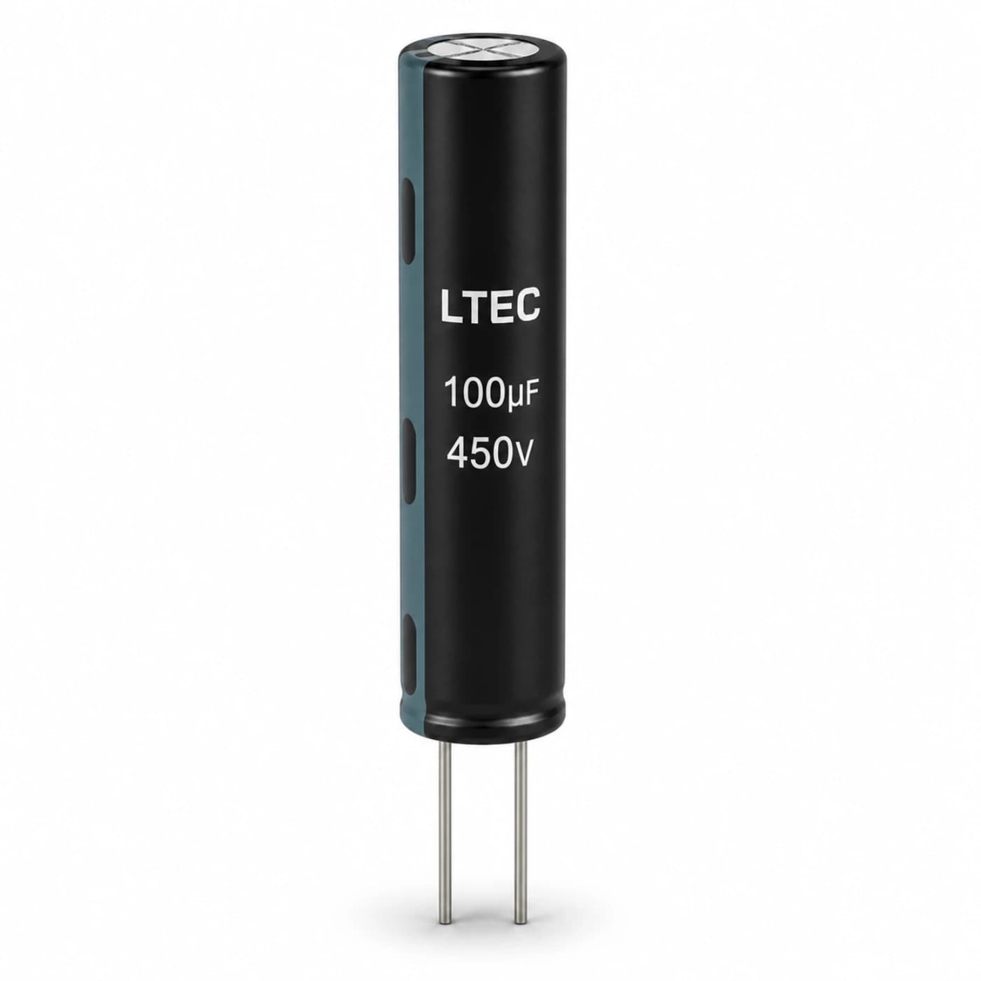 خازن الکترولیتی ال‌تک مدل LTEC 100uF 450V 12.5×46.5mm