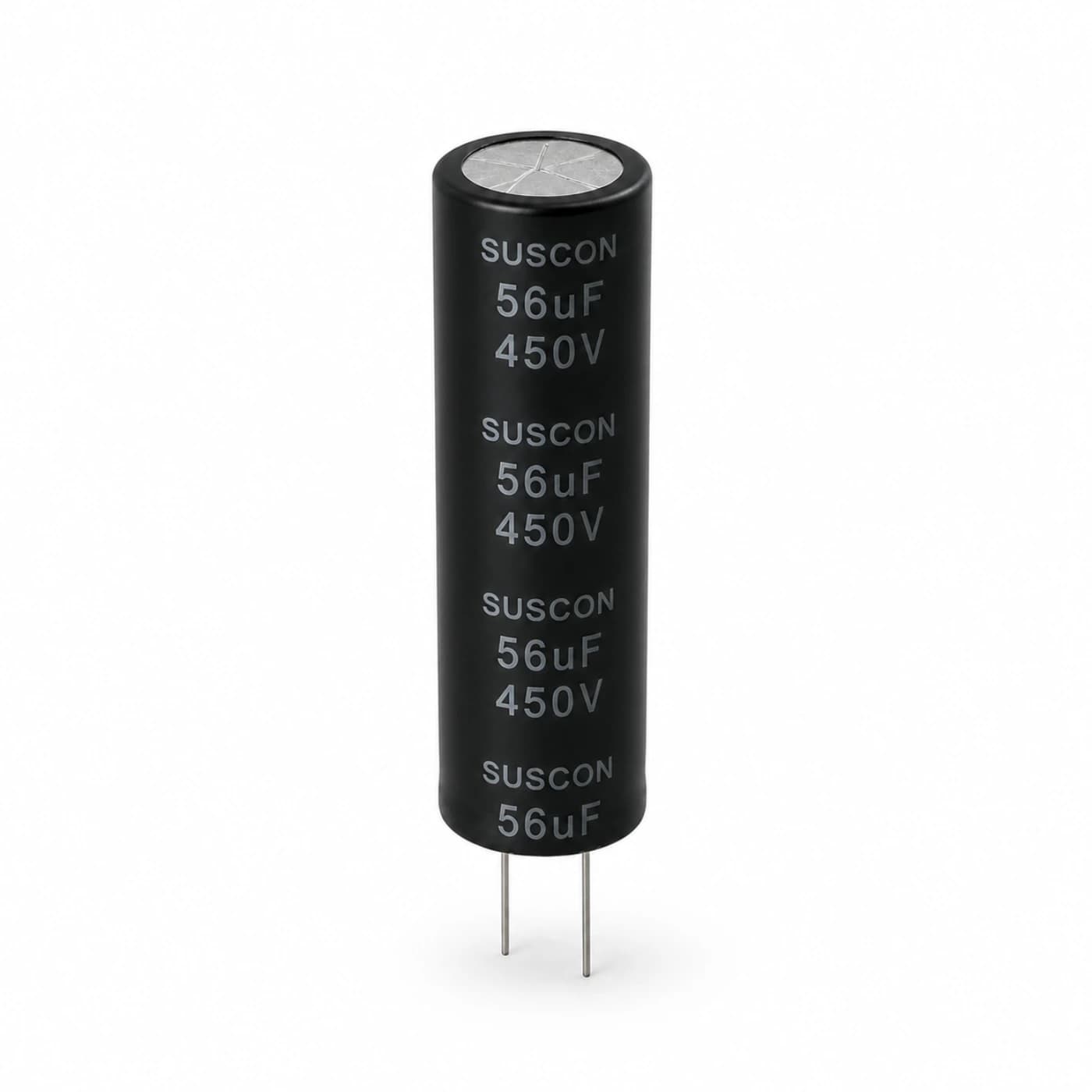 خازن الکترولیتی ساسکان مدل SUSCON 56uF 450V 10×45mm — تصویر ۲