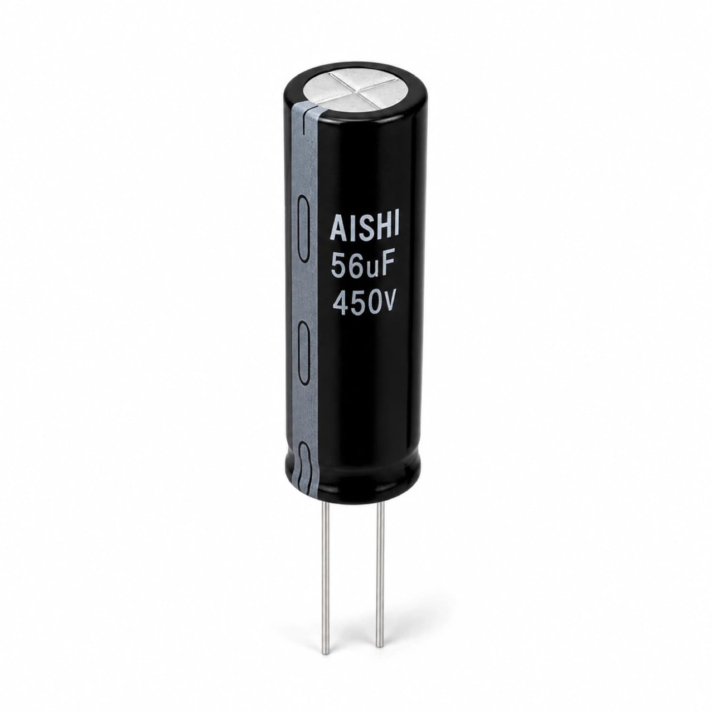 خازن الکترولیتی آیشی مدل AISHI 56uF 450V 10×45mm
