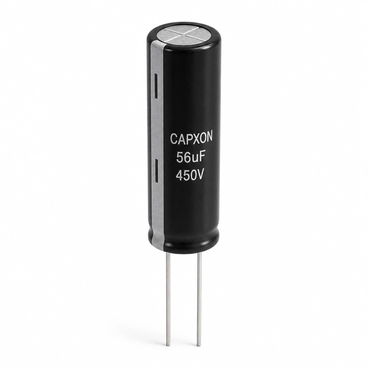 خازن الکترولیتی کپکسون مدل CAPXON 56uF 450V 10×45mm
