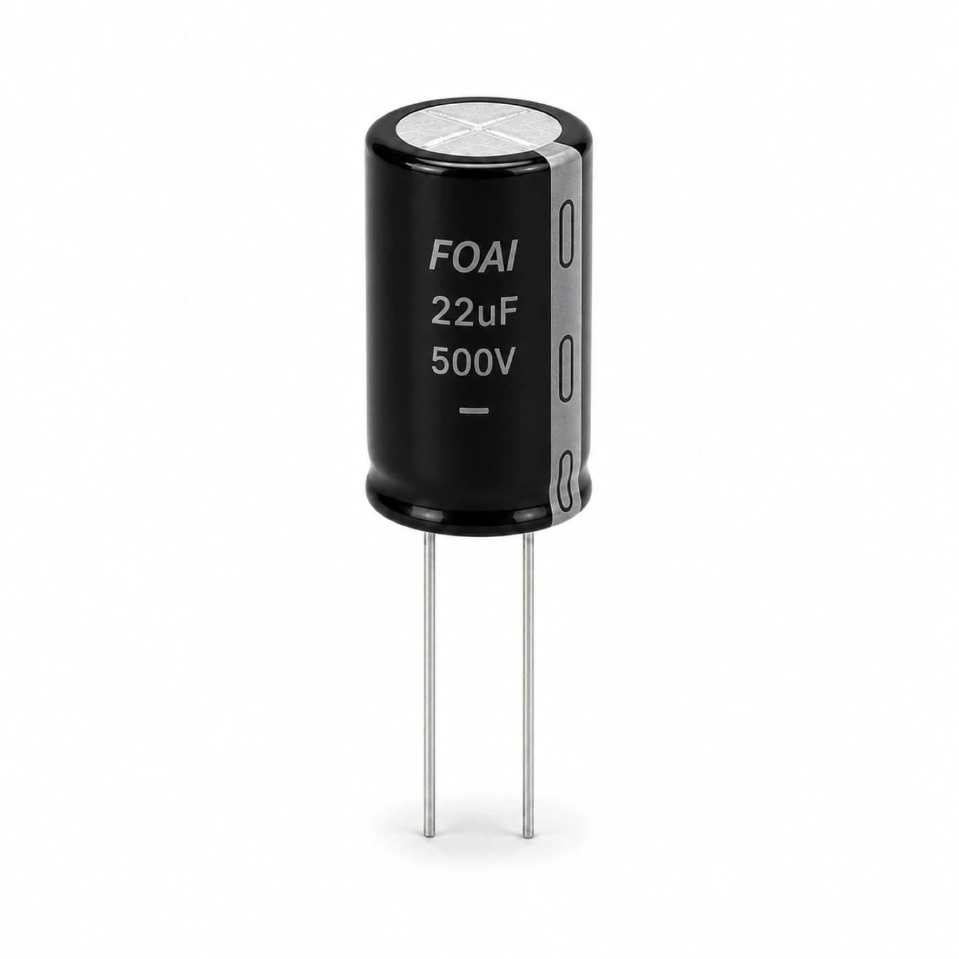 خازن الکترولیتی فوآی مدل FOAI 22uF 500V 13×18mm