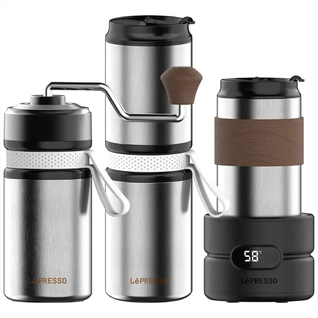 ست قهوه‌ساز ۴ کاره مسافرتی لپرسو مدل Lepresso Grindo Quattro 4-in-1 Outdoor Coffee Set