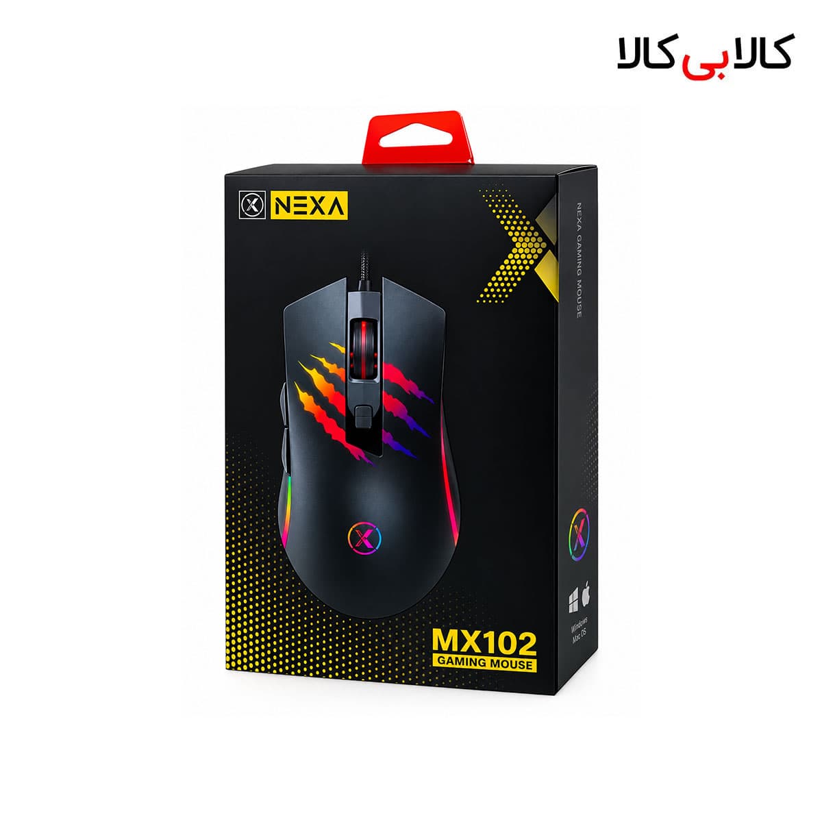 ماوس گیمینگ با سیم نکسا (Nexa) مدل MX102 با کابل کنفی و نورپردازی RGB — تصویر ۳
