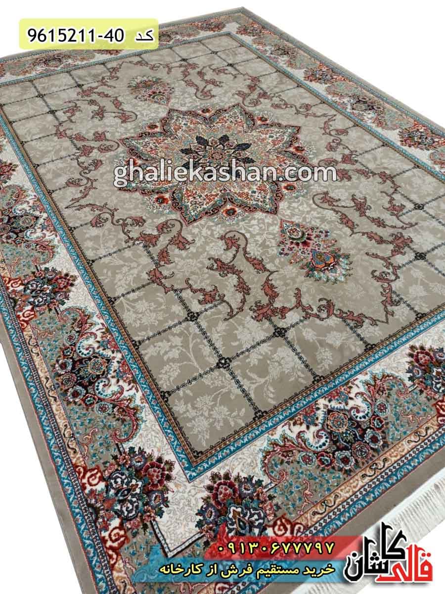 فرش طرح 700 شانه طرح هیوا زمینه فیلی کاشان