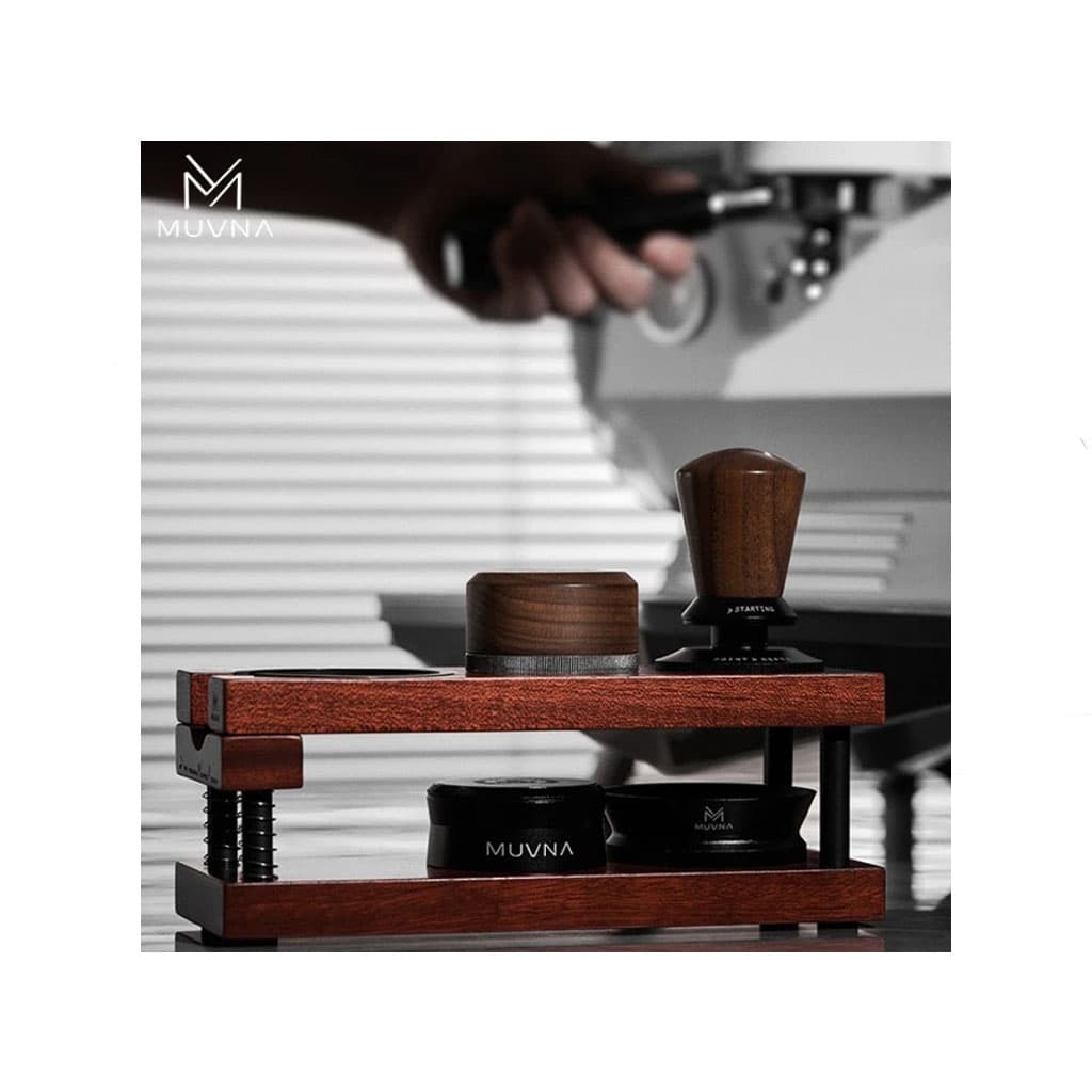 استند پرتافیلتر چوب گردو با پایه فلزی دو طبقه MUVNA — تصویر ۵