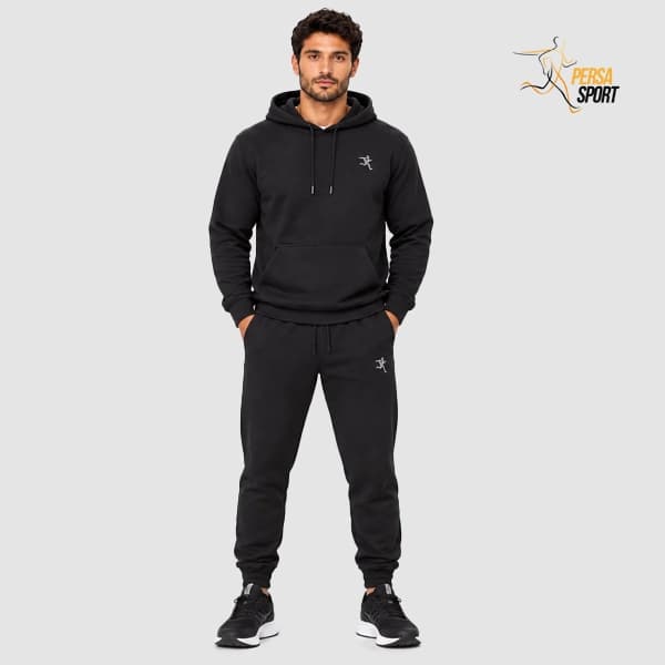 ست ورزشی مردانه پرسا اسپرت مشکی Hoodie & Jogger