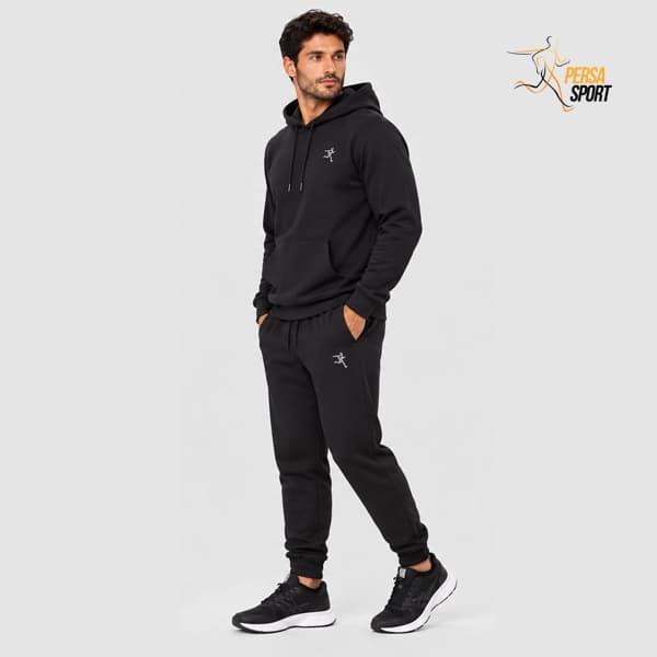 ست ورزشی مردانه پرسا اسپرت مشکی Hoodie & Jogger — تصویر ۳