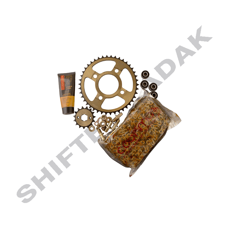 ست دنده زنجیر ویو 108 دانه (36/14) با پیچ و مهره و خار دنده عقب و جلو (توگود) (کوکما)