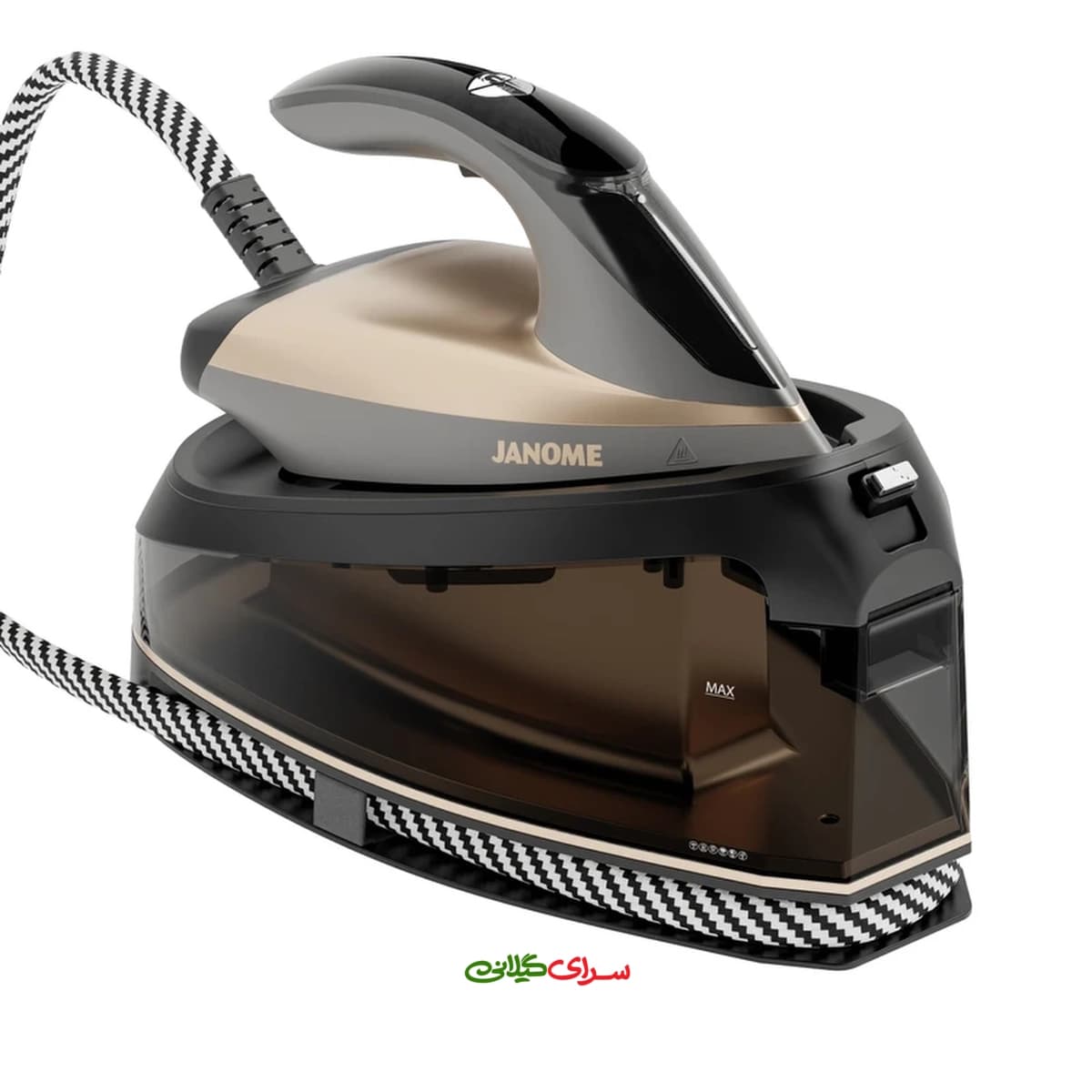 اتو بخار مخزن دار 2200 وات کفی AIRGLIDE بژ مشکی ژانومه مدل SE2550 — تصویر ۴