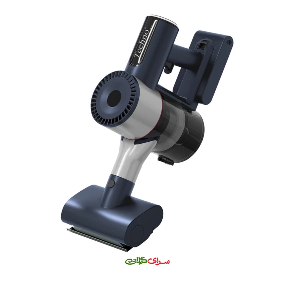 جارو شارژی ایستاده 400 وات سرمه ای استیل تکنو مدل Te-1704 — تصویر ۳